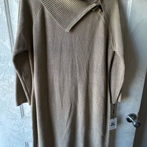 Calvin Klein Long Sleeve Dress - Tan